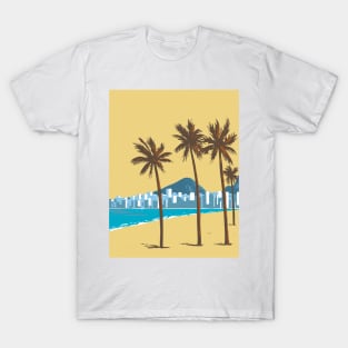 Copacabana beach in Rio de Janeiro Brazil WPA Art Deco Poster T-Shirt